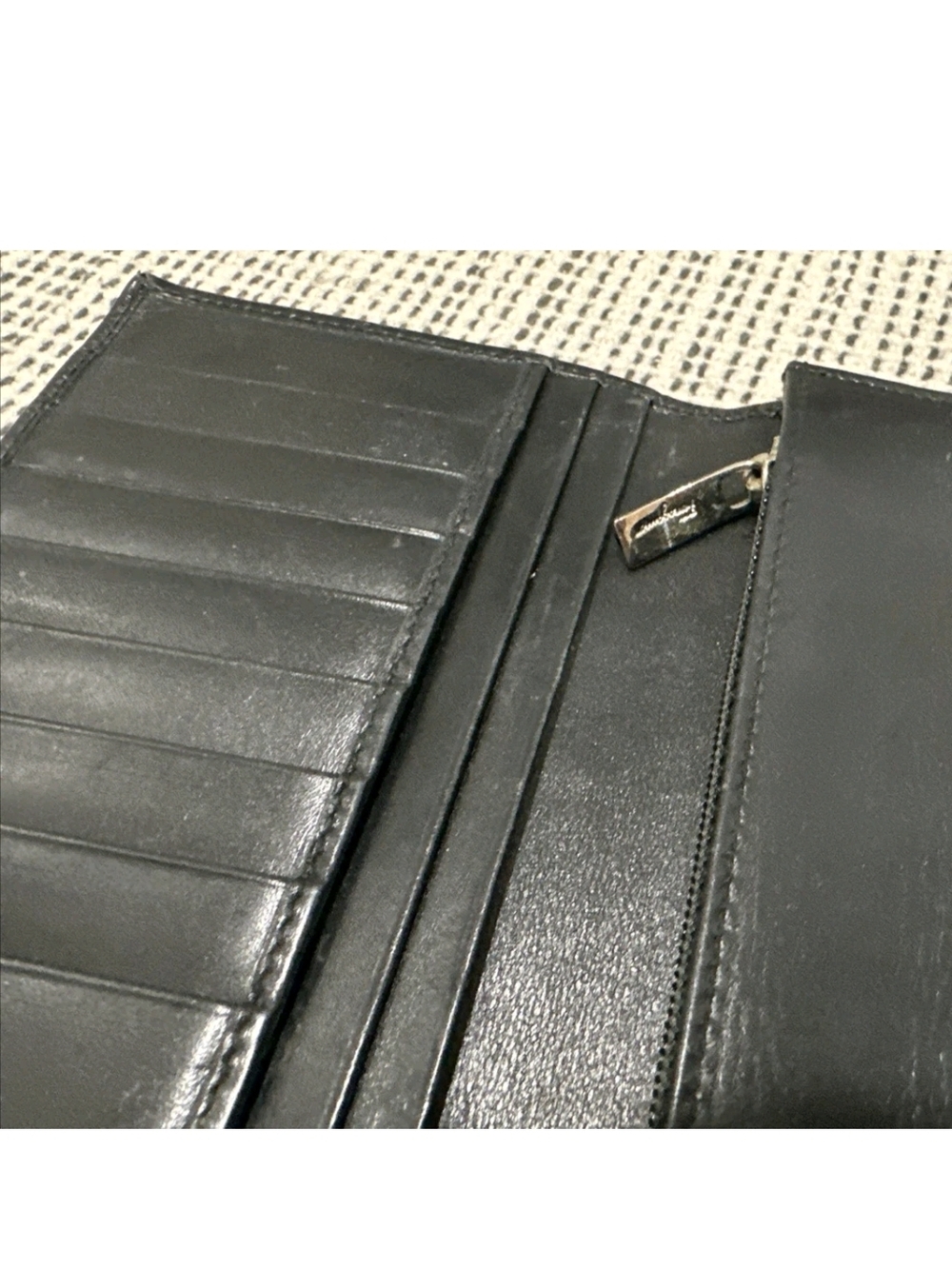 Salvatore Ferragamo Black Embossed Leathe Wallet - Picture 10 of 13